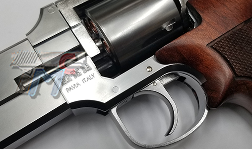 Marushin Mateba 6mm X-Cartridge Gas Revolver 5inch (Wood Grip) (Silver) - Click Image to Close
